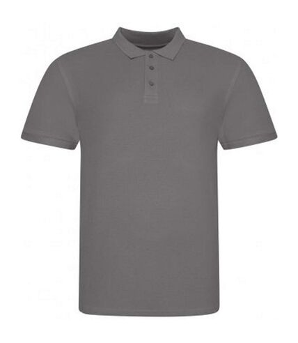 Awdis Mens Piqu Cotton Short-Sleeved Polo Shirt (Charcoal Grey) - UTPC4134