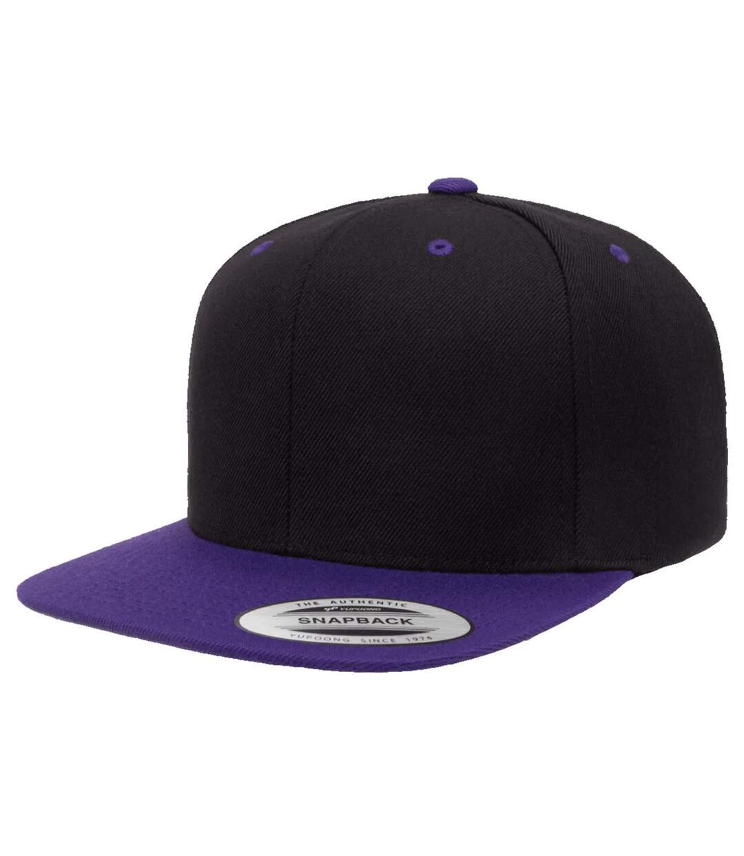 Casquette ajustable classique homme noir / violet Yupoong-1