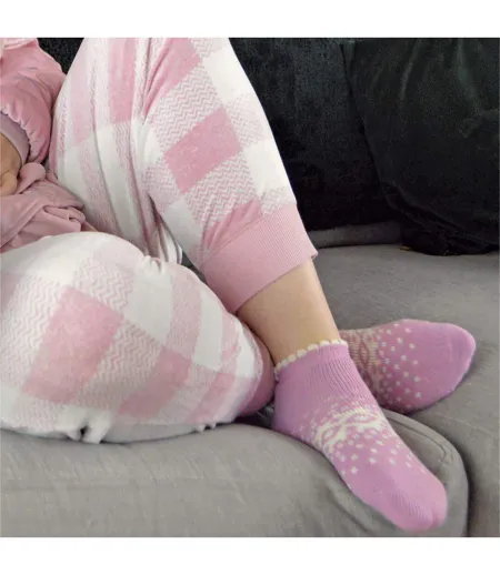 1 Pack Ladies Thermal Low Cut Wool Non Slip Ankle Slipper Socks