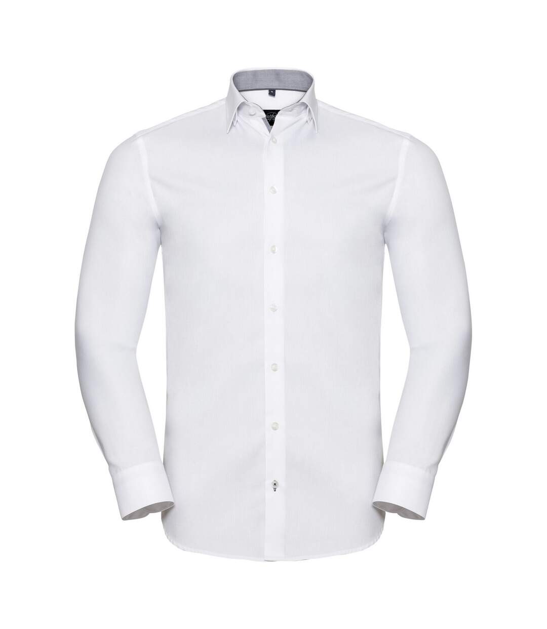 Chemise Formelle Homme Blanc Argenté Gris Foncé Russell Collection-1