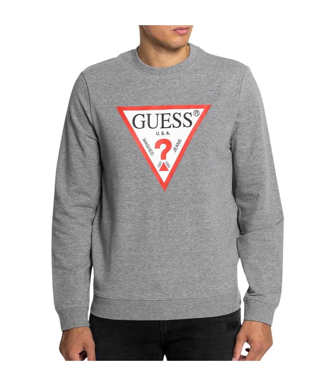 Sweat Motif/style Logo Homme Gris Guess-2