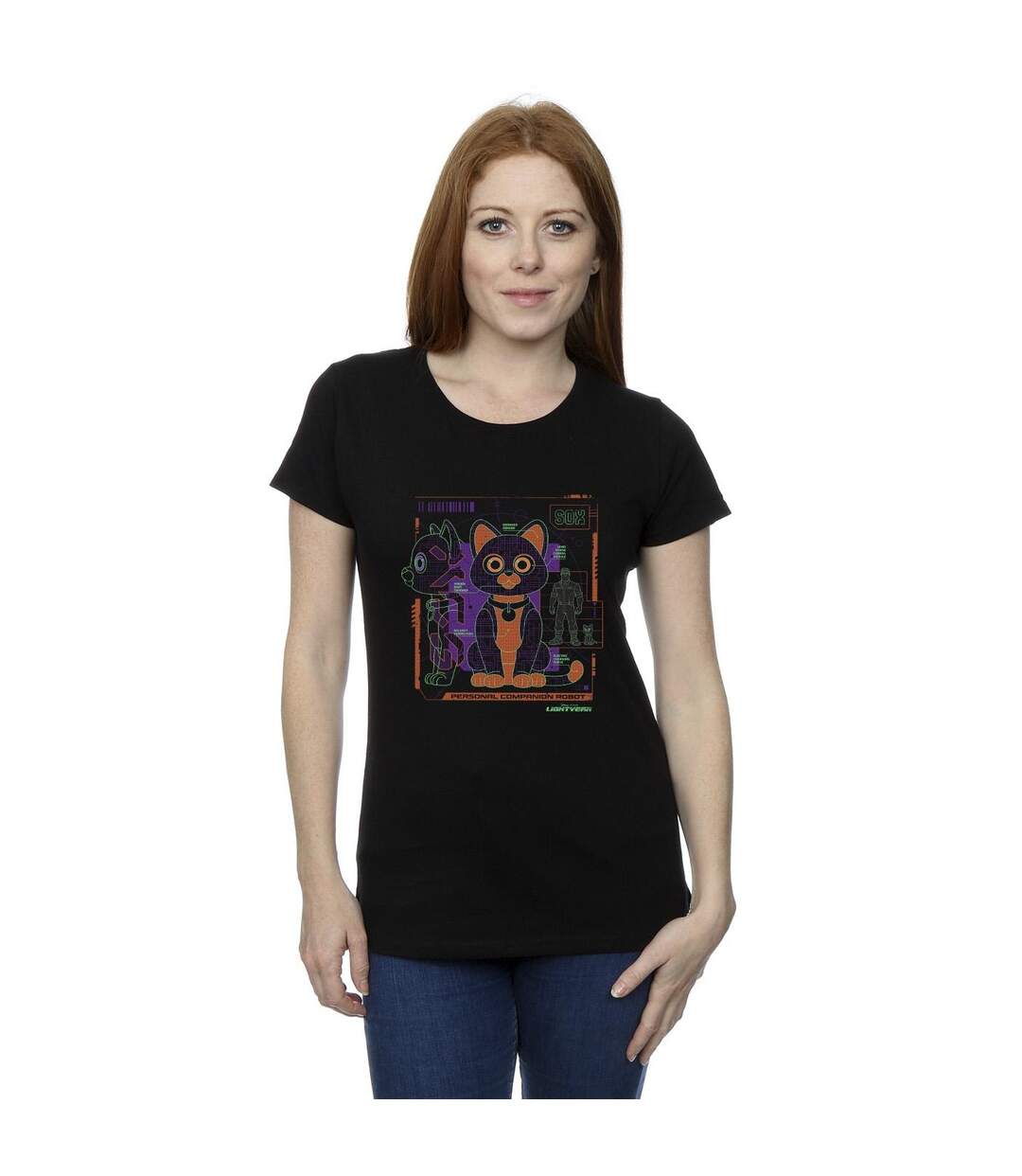 Disney T-shirt en coton technique Lightyear Sox Femme/Femme (Noir) - UTBI29051-2