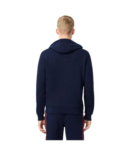 Mens Colour Block Full Zip Hoodie Navy Red Lacoste