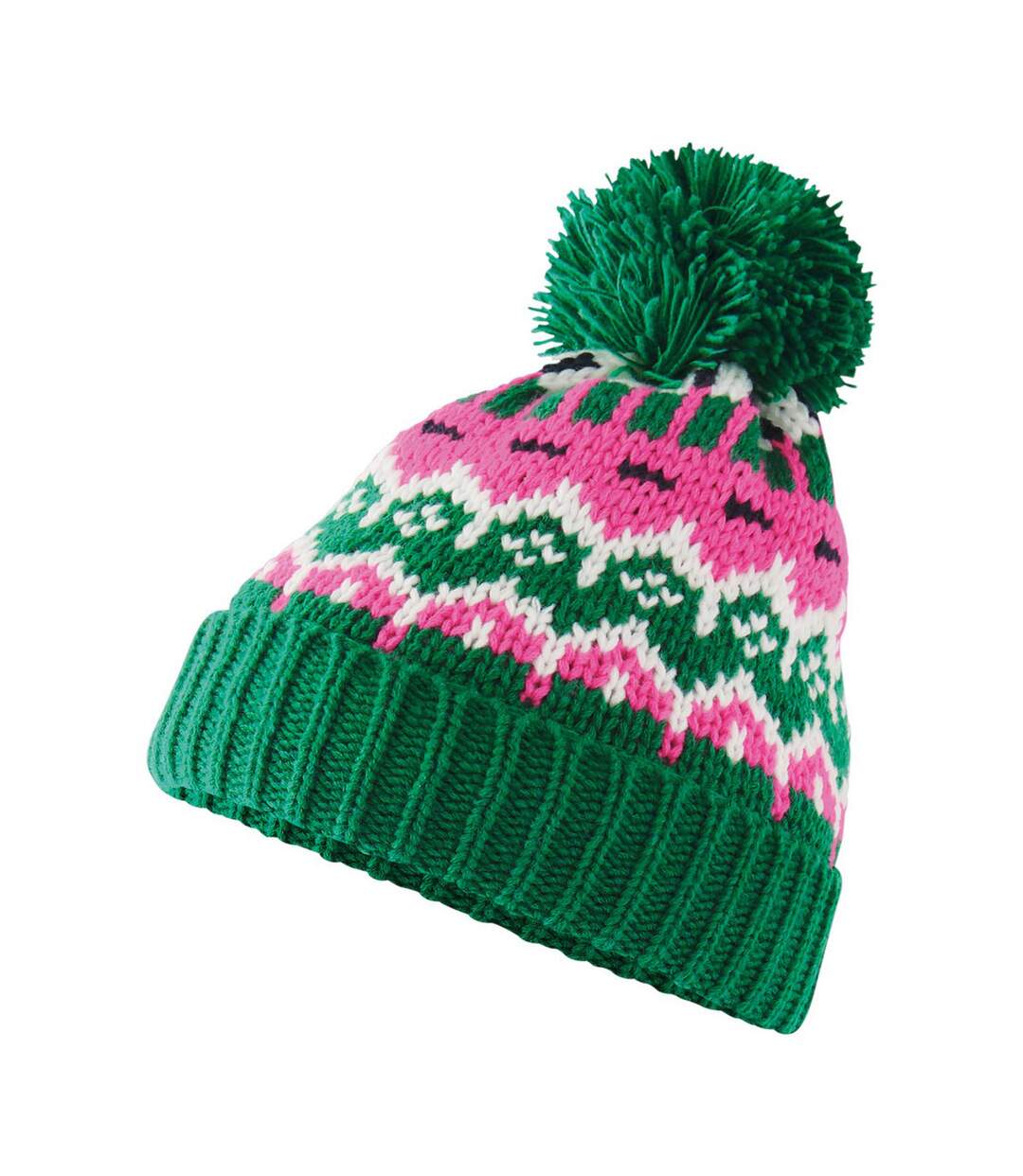 Bonnet Ski Motif/style Rétro Adulte Vert Beechfield-2