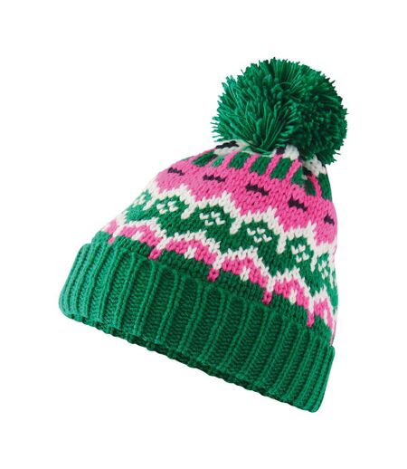 Bonnet Ski Motif/style Rétro Adulte Vert Beechfield
