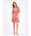 Robe courte imprimée taille élastiquée-1