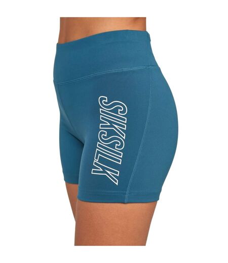 Womens/ladies essentials sports shorts teal SikSilk