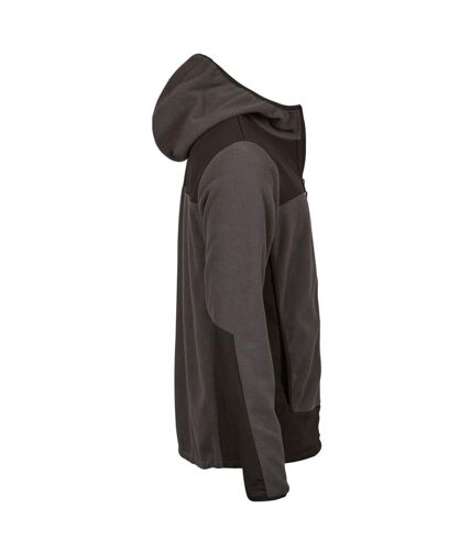 Tee Jays Mens Mountain Fleece Hooded Jacket (Asphalt/Black) - UTPC5579