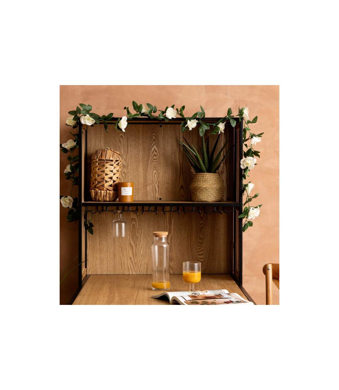 Guirlande Artificielle de Roses Naki 230cm Blanc-3