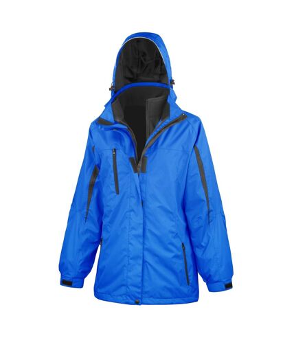 Result Womens/Ladies 3 In 1 Softshell Journey Jacket With Hood (Royal / Black)