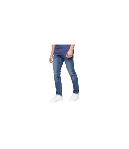 Mens Buraca Stonewashed Slim Jeans Blue Crosshatch