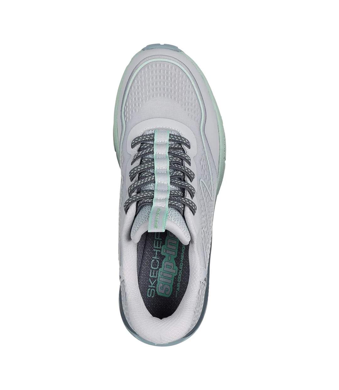 Womens/ladies Switch Back Mist Hiking Shoes Grey Green Skechers-4