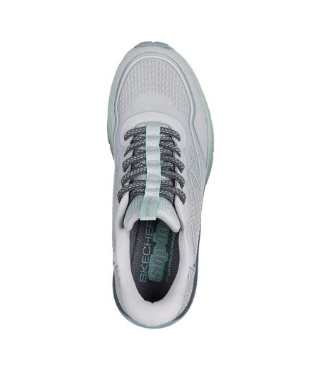 Womens/ladies Switch Back Mist Hiking Shoes Grey Green Skechers