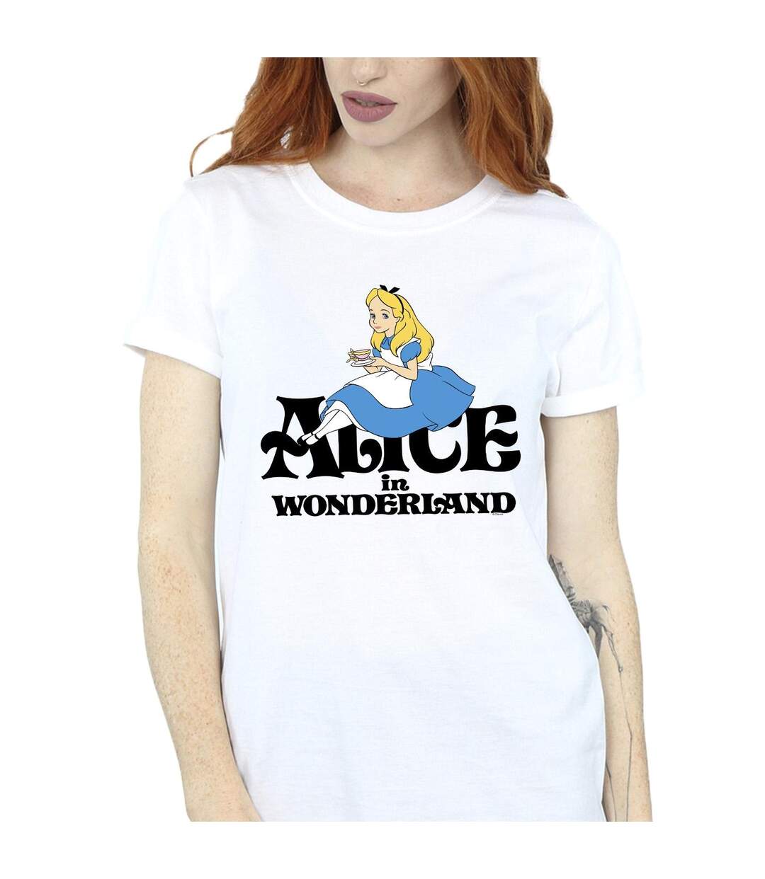 Disney - T-shirt ALICE IN WONDERLAND TEA DRINKER CLASSIC - Femme (Blanc) - UTBI9023-3