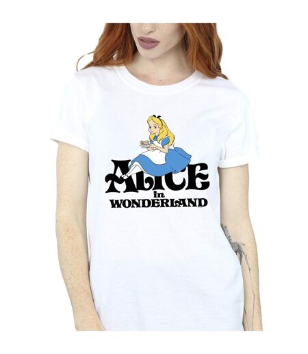 Disney - T-shirt ALICE IN WONDERLAND TEA DRINKER CLASSIC - Femme (Blanc) - UTBI9023