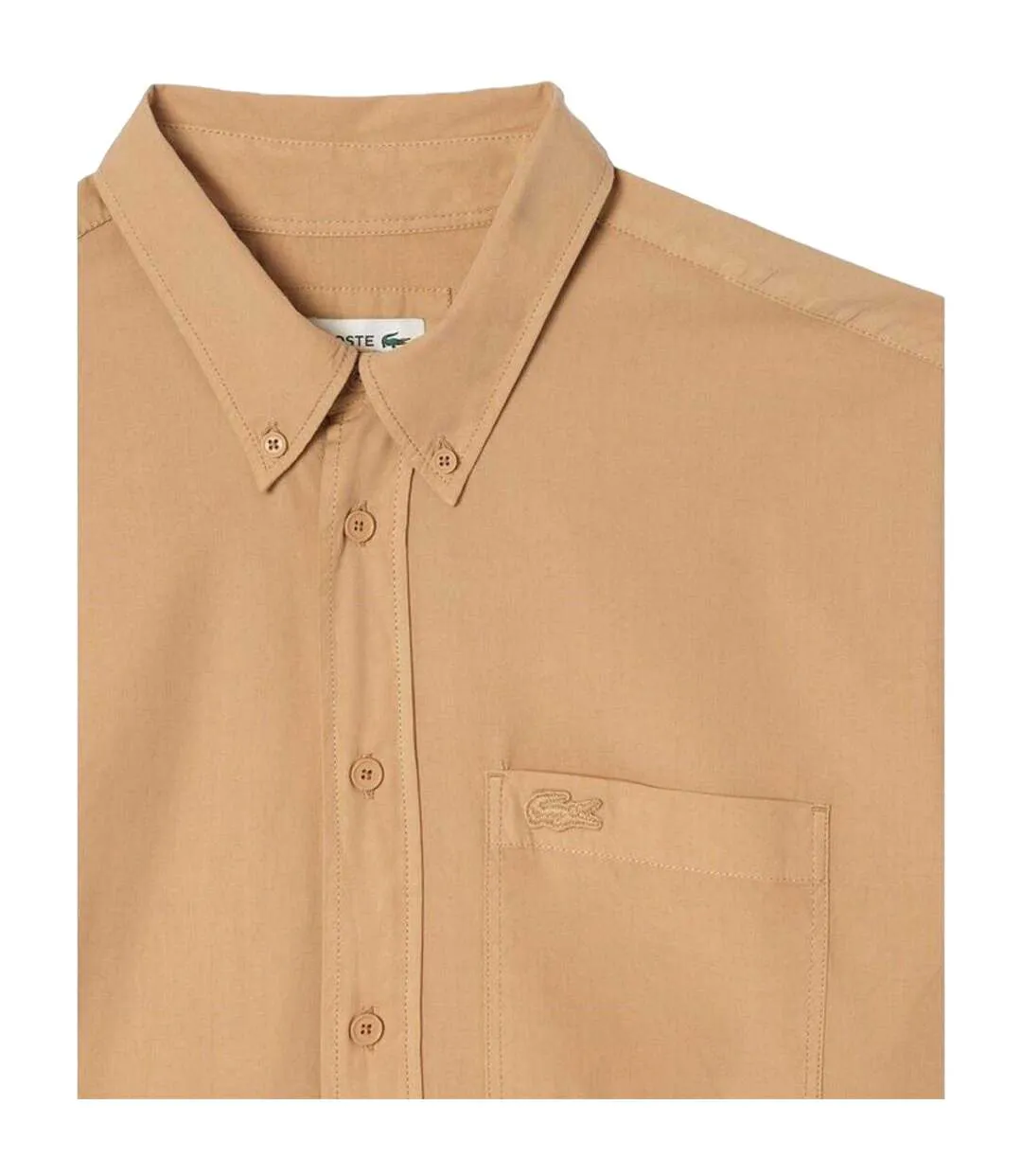 Chemise À Boutons Manches Longues Homme Beige Lacoste-4