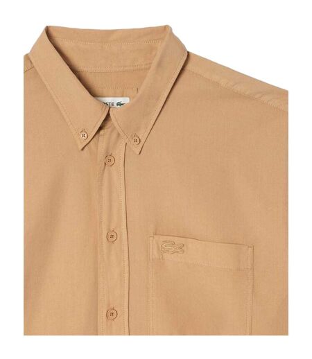 Chemise À Boutons Manches Longues Homme Beige Lacoste