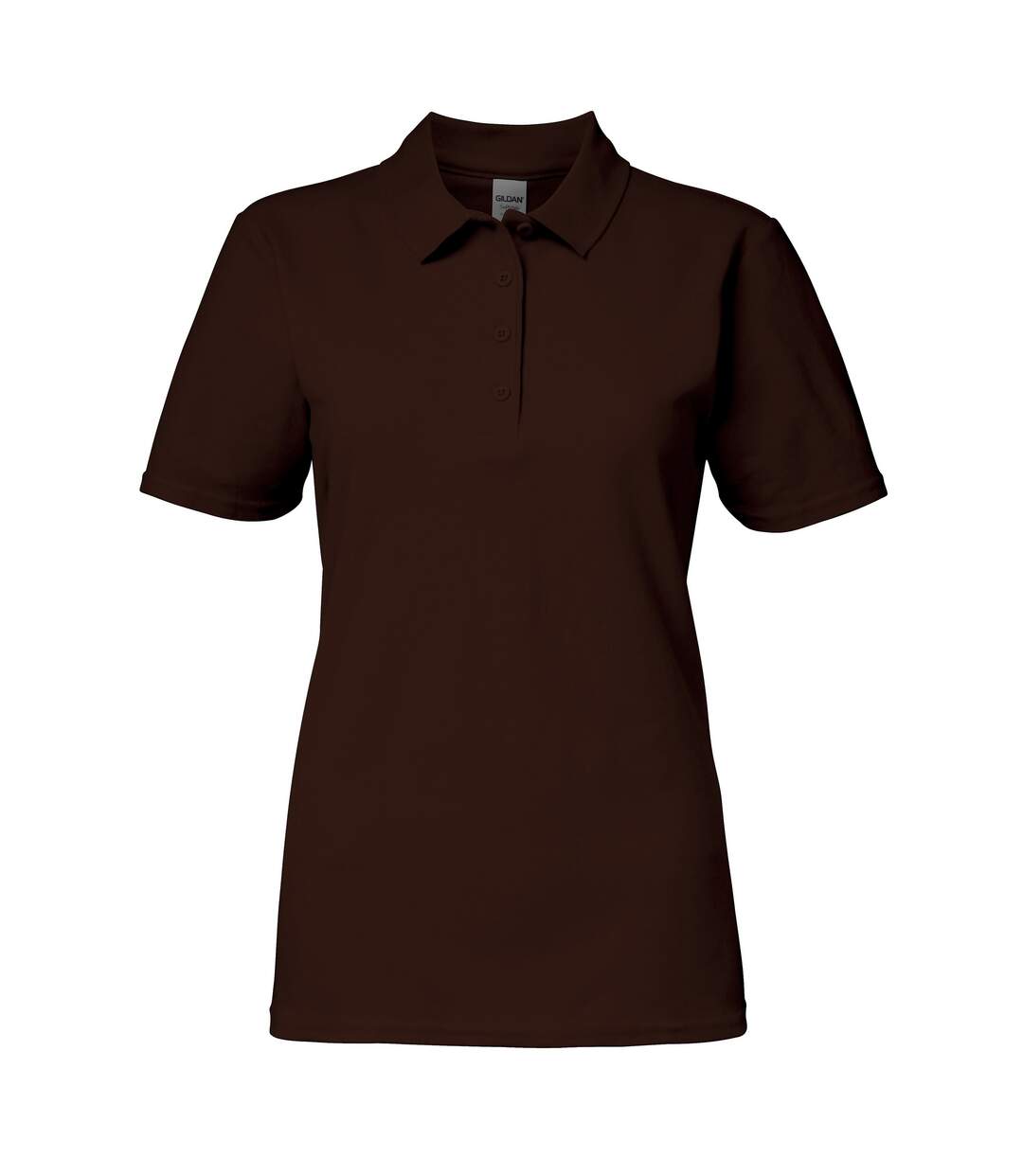 Softstyle polo uni femme marron Gildan-1