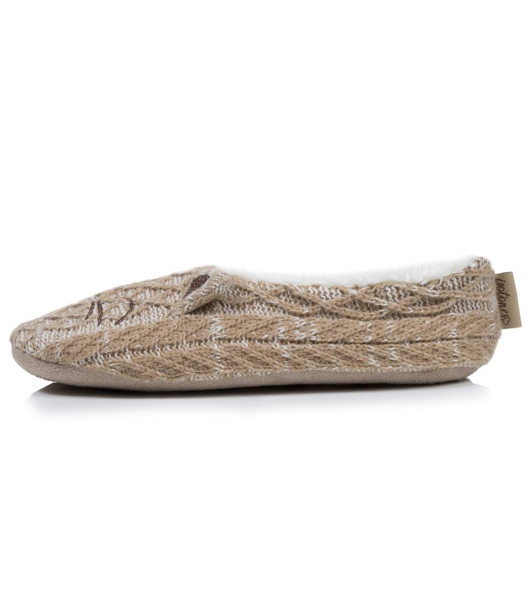 Isotoner Chaussettes d'intérieur femme maille torsadée, picots antidérapants-3