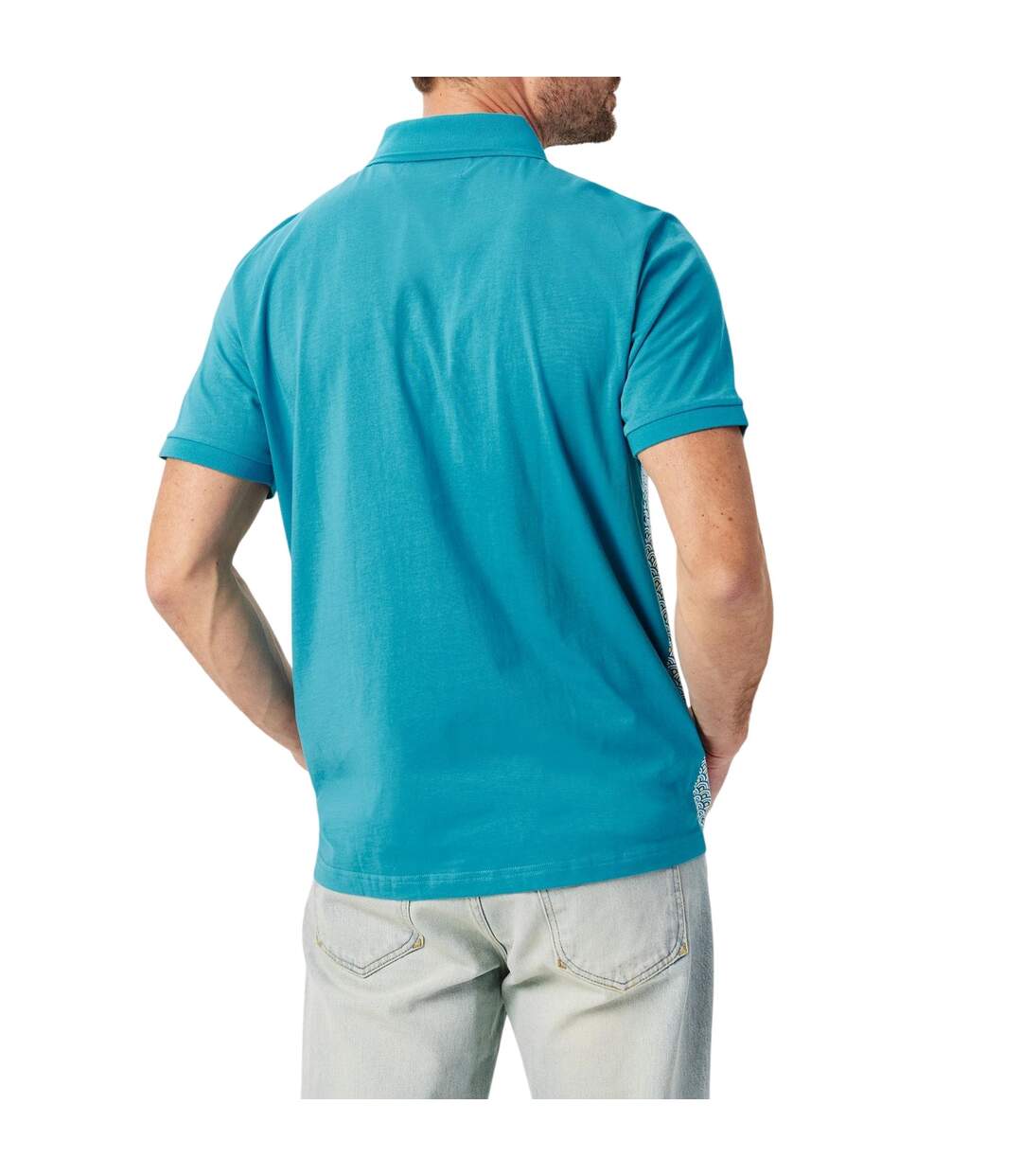 Polo Manches Courtes Motif/style Géométrique Homme Bleu Original Penguin-4