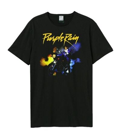 T-shirt Style Prince Purple Rain Motorcycle Adulte Noir Amplified