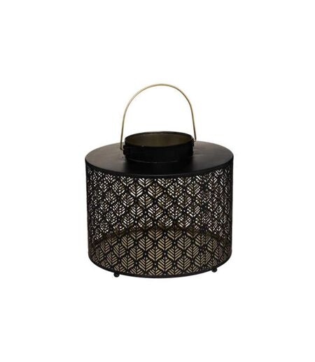 Lanterne en Métal Ajouré Palm 25cm Noir