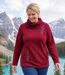 Women's Red Embroidered Fleece Jumper-5