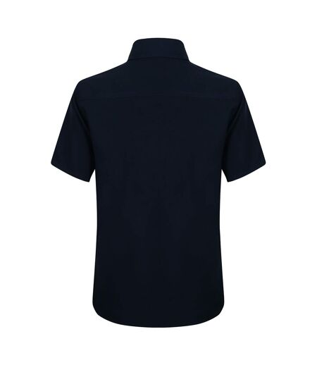 Mens Wicking Short Sleeve Work Shirt Black Henbury