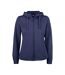 Womens/ladies Basic Full Zip Hoodie Dark Navy Clique-1