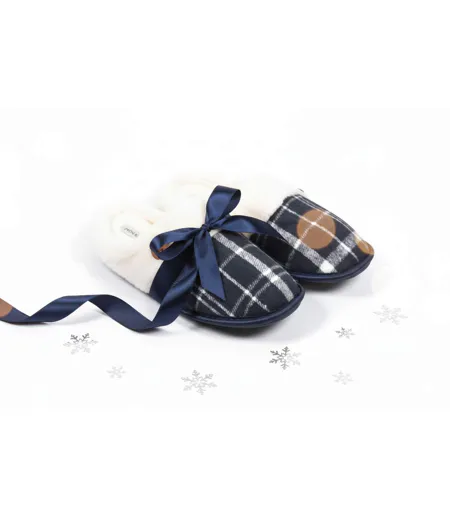 Mules homme Jacquard écossais MU9732