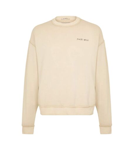 Mens Logo Crew Neck Relaxed Fit Long-sleeved Jumper Putty Jack Wills