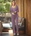 Women's Lilac Long-Sleeved Cotton Pyjamas