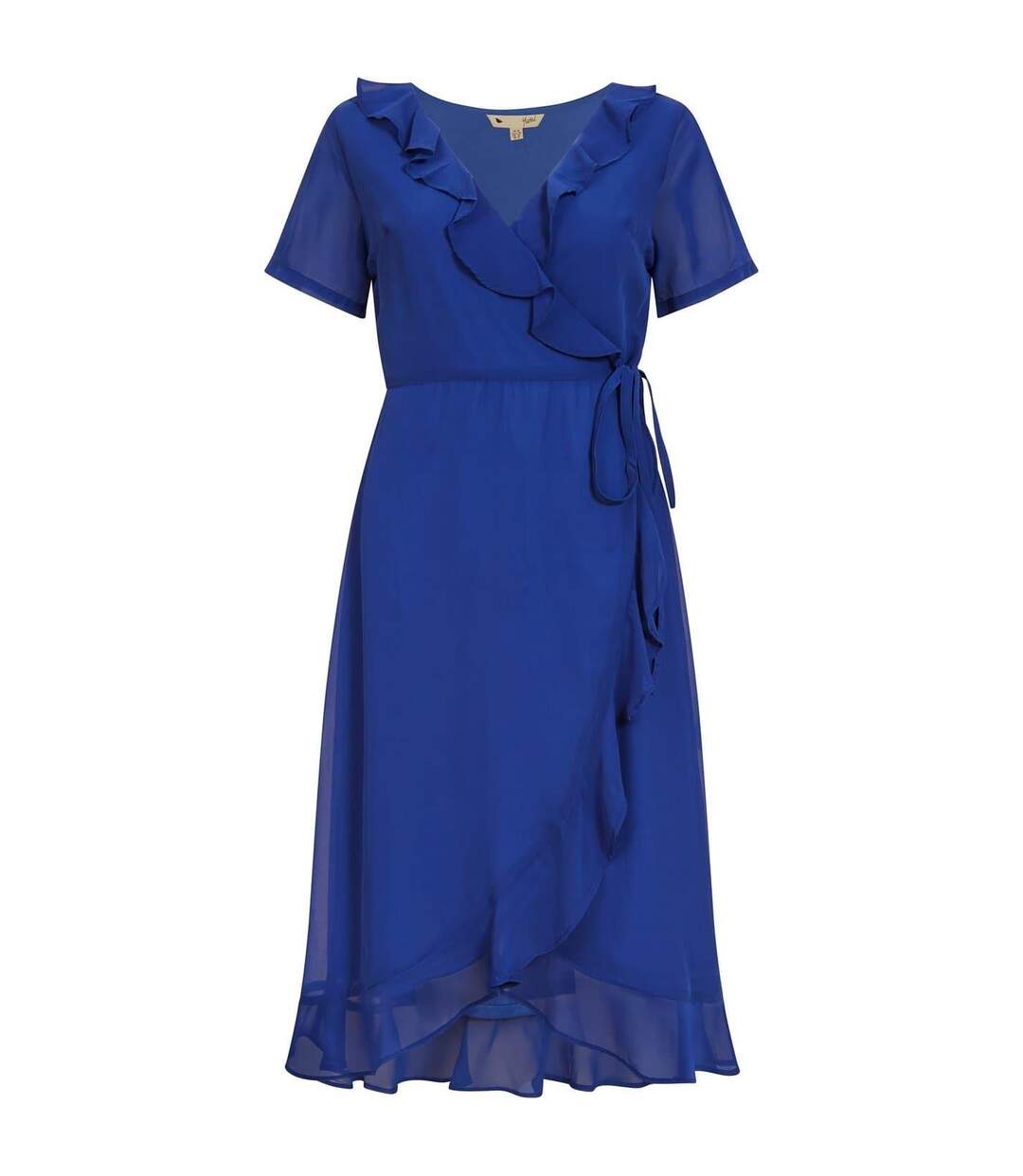 Robe Portefeuille Motif/style Ruché Femme Bleu Yumi-2