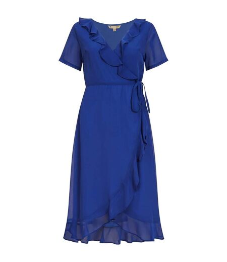 Robe Portefeuille Motif/style Ruché Femme Bleu Yumi