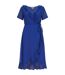 Robe Portefeuille Motif/style Ruché Femme Bleu Yumi-2