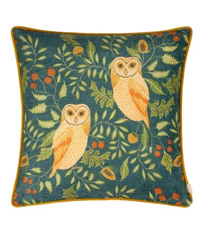 Evans Lichfield Hawthorn Chenille Owl Throw Pillow Cover (Teal) (43cm x 43cm)
