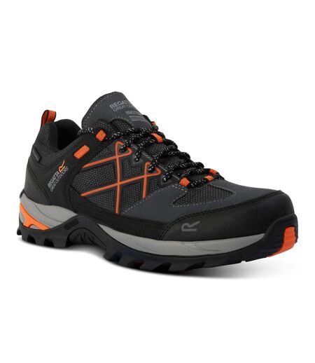 Mens samaris iii low walking shoes granite/blaze orange Regatta