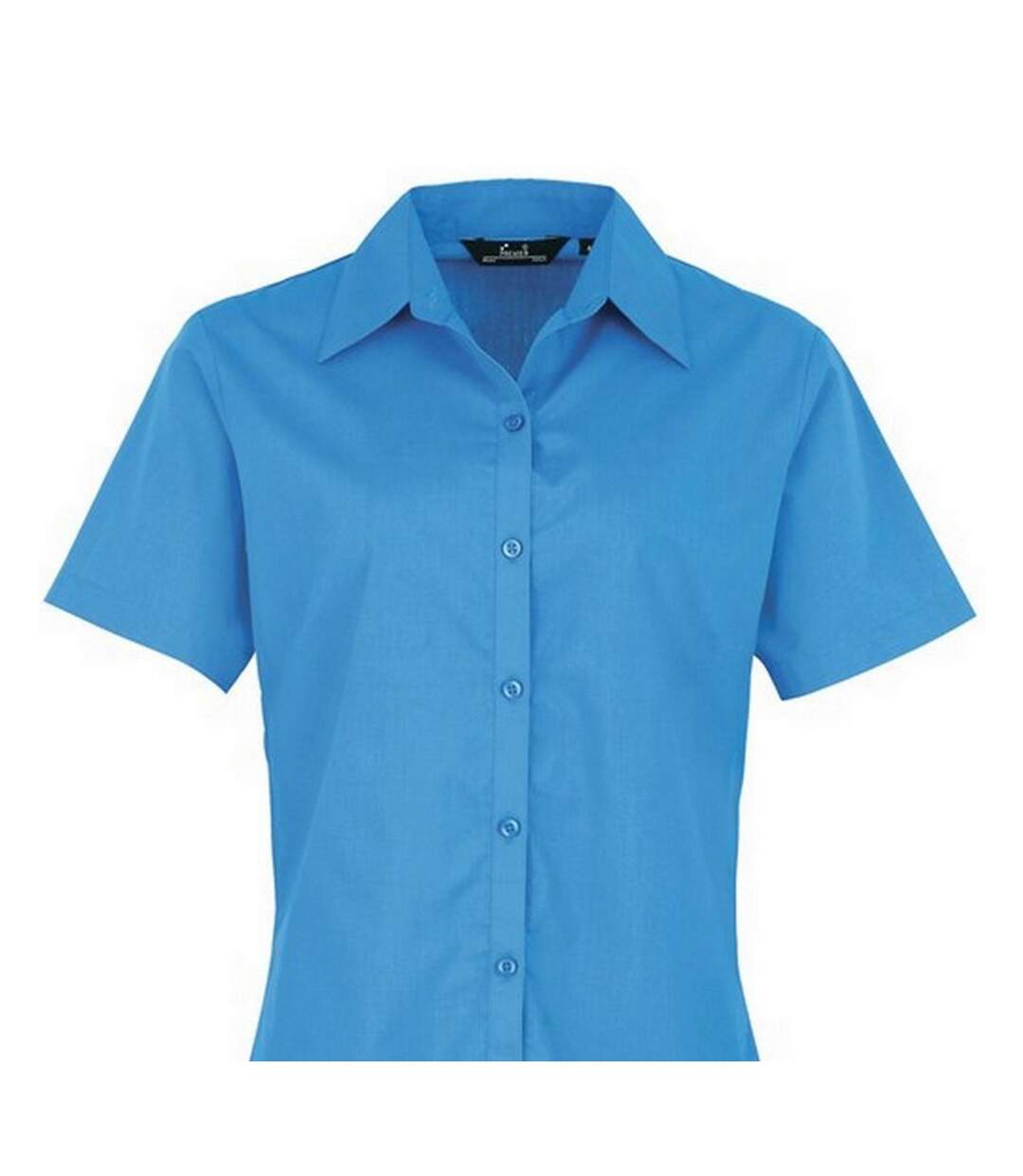 Short Sleeve Poplin Blouse / Plain Work Shirt Sapphire Premier-2