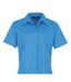 Short Sleeve Poplin Blouse / Plain Work Shirt Sapphire Premier-2
