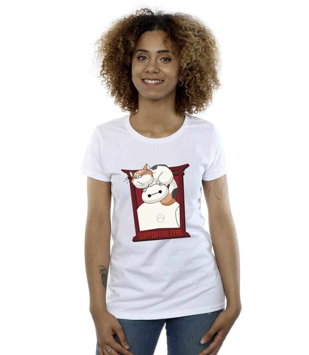 Disney - T-shirt BIG HERO BAYMAX FRAME SUPPORT - Femme (Blanc) - UTBI13277-2