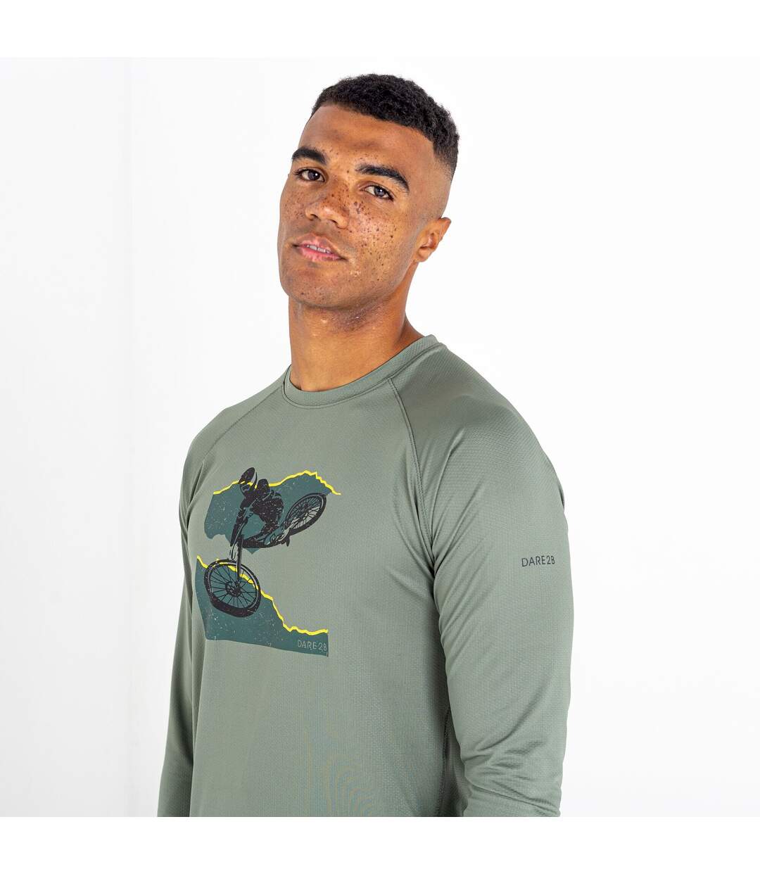Dare 2B Mens Righteous II Cycling Recycled Long-Sleeved T-Shirt (Agave Green) - UTRG7179