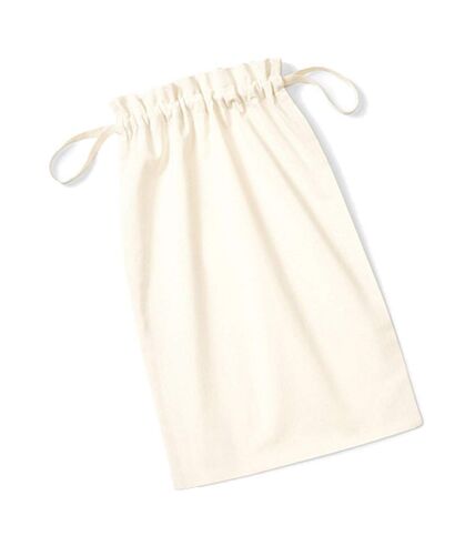 Westford Mill Soft Organic Cotton Drawcord Bag (Pack of 2) (Natural) (XS)