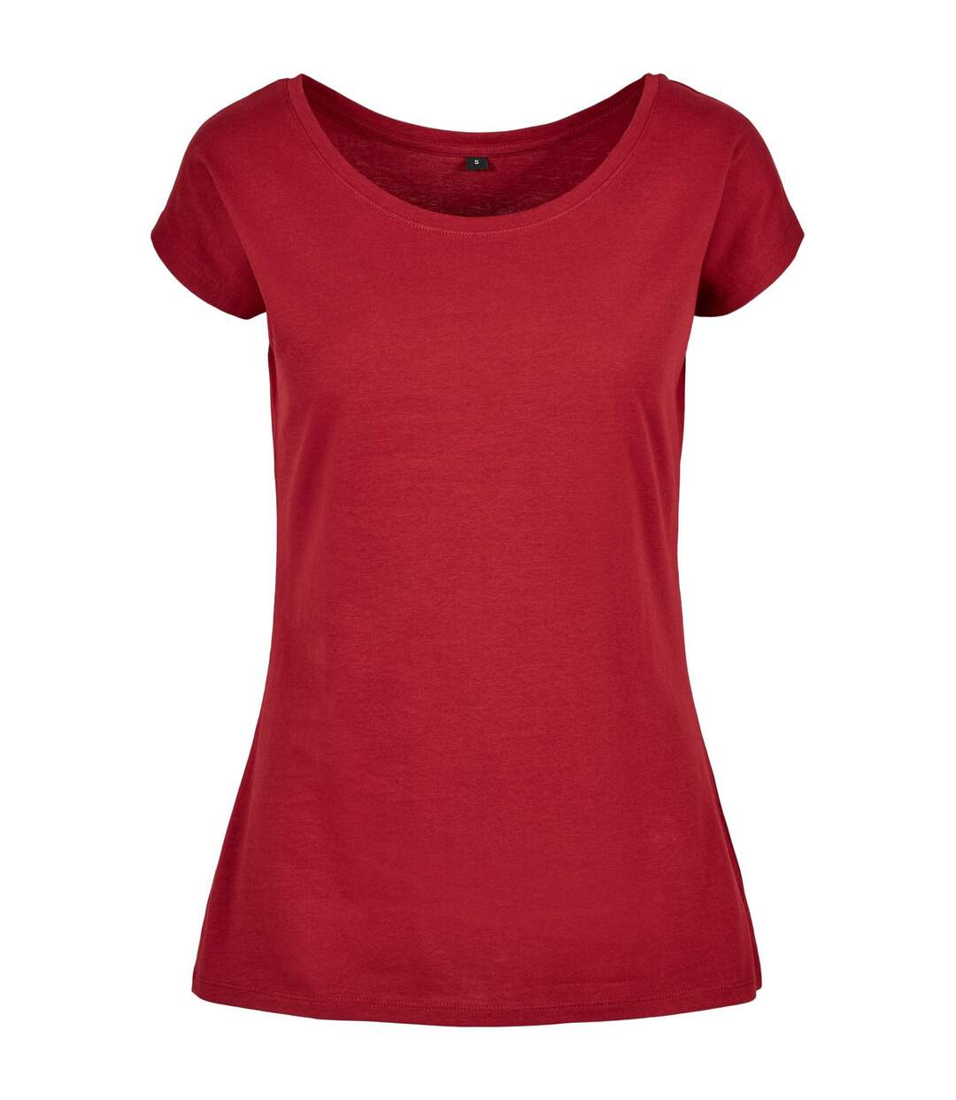 T-shirt À Col Large Pour Femme/femme Bourgogne Build Your Brand-1