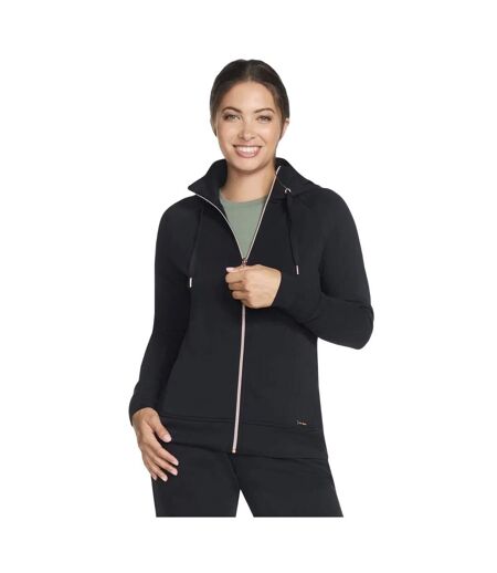 Womens/ladies skechluxe elevate hooded jacket black Skechers