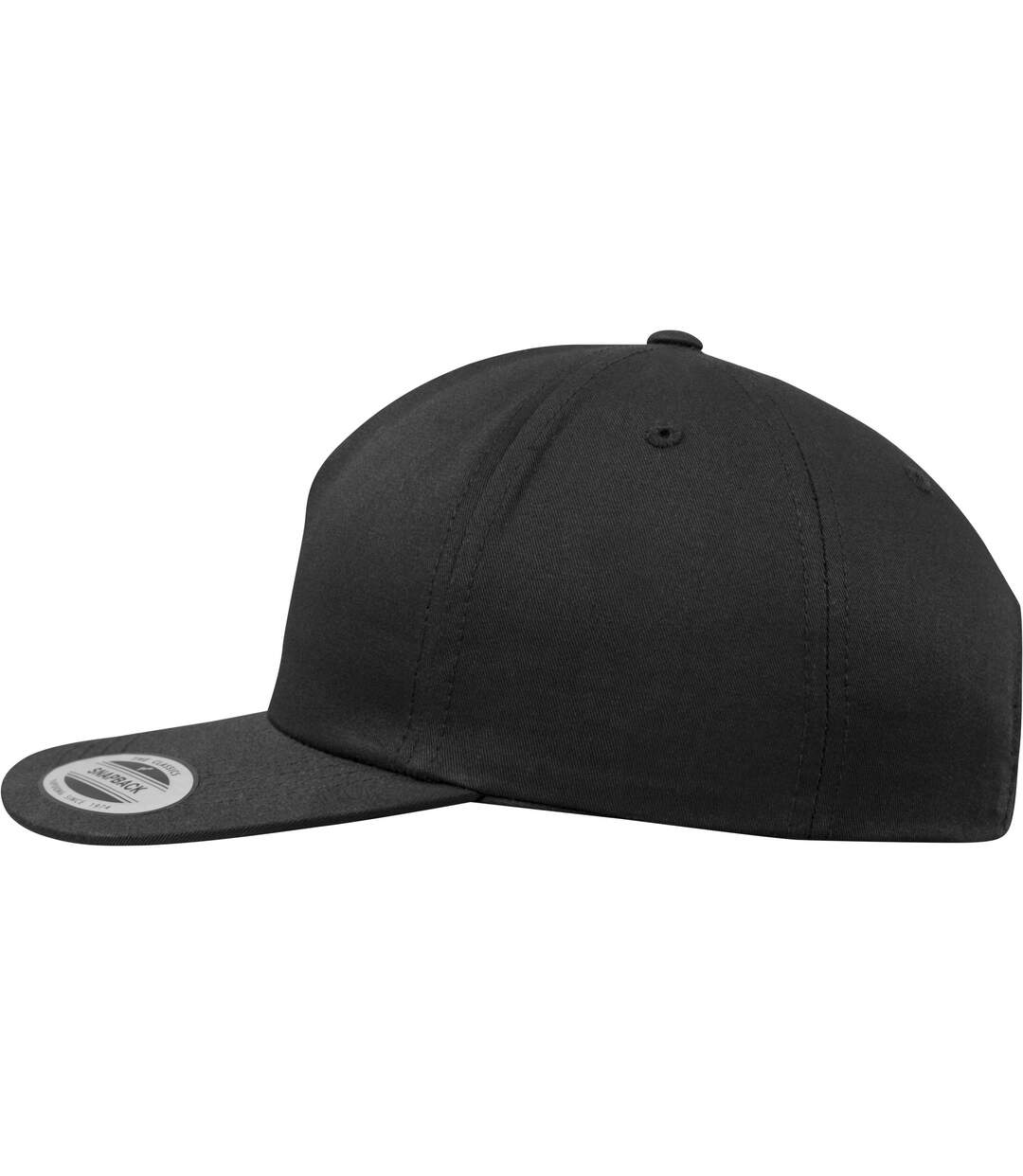 Flexfit unisex unstructured 5 panel snapback cap black Yupoong-3