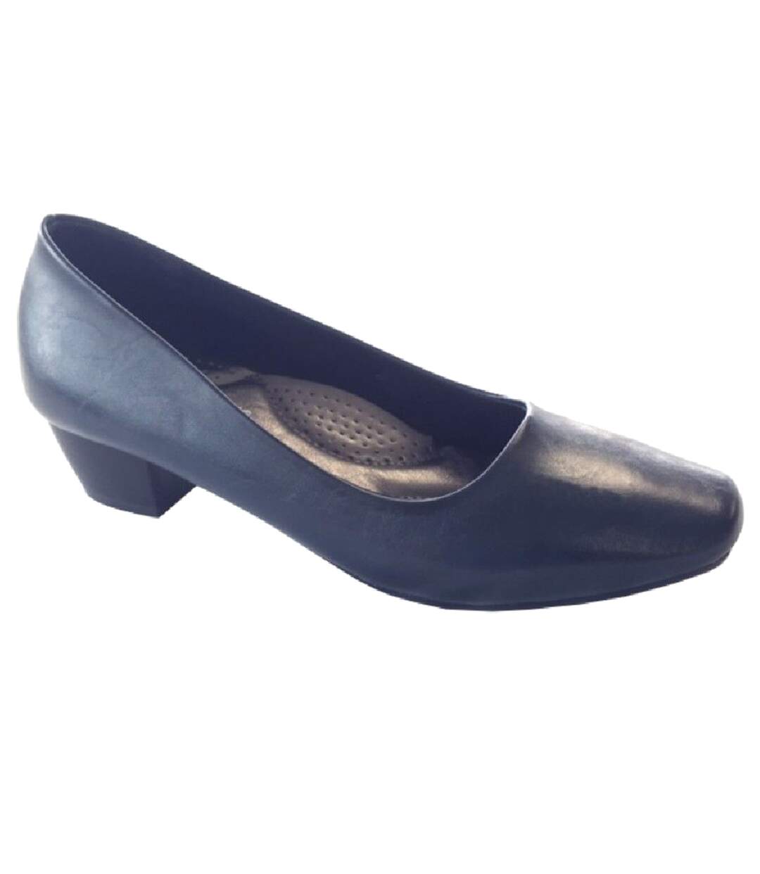Boulevard Womens/Ladies Low Heel Plain Court Shoes (Navy) - UTDF415