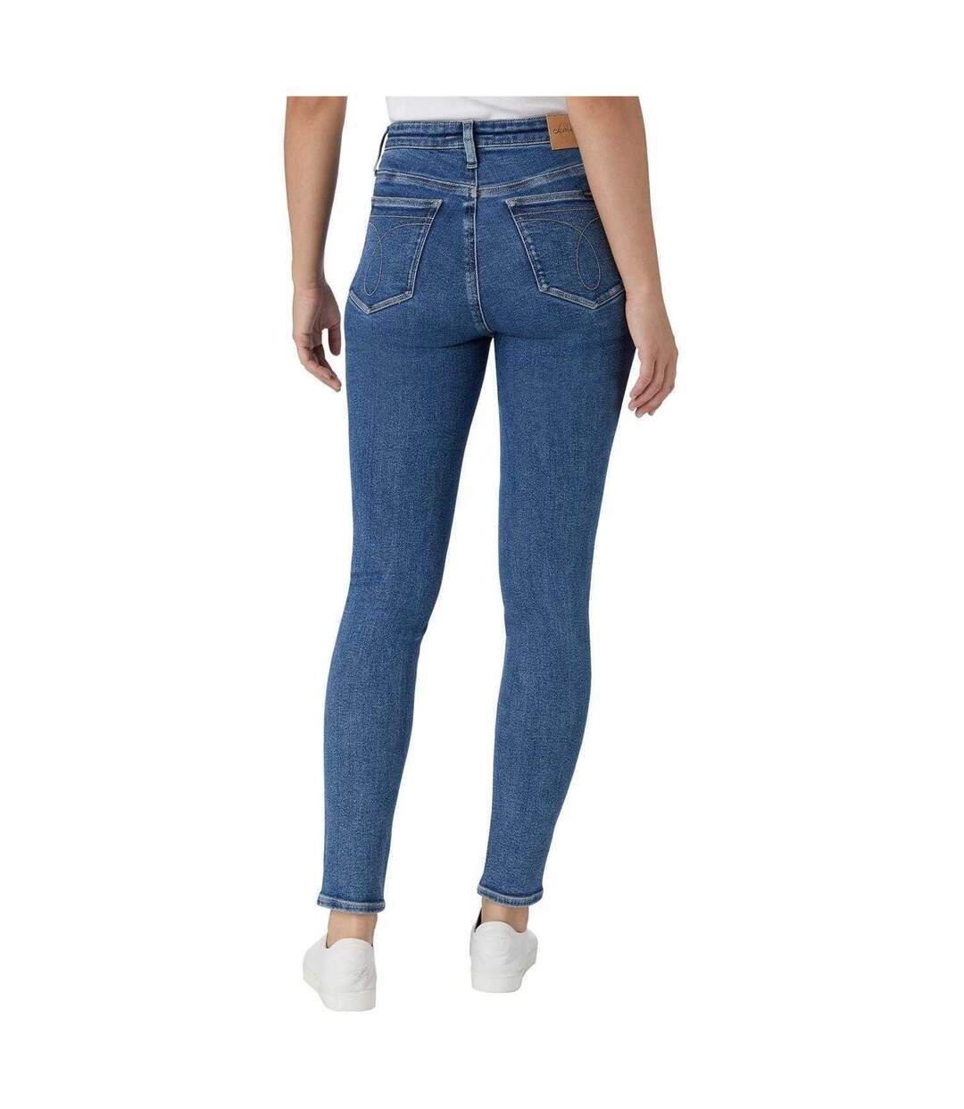Womens/ladies High Rise Skinny Jeans Mid Blue Calvin Klein-3