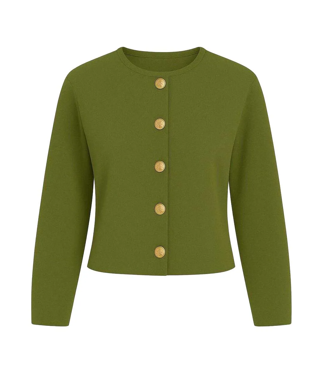 Womens/ladies Ribbed Button Slim Cardigan Khaki Green I Saw It First-1