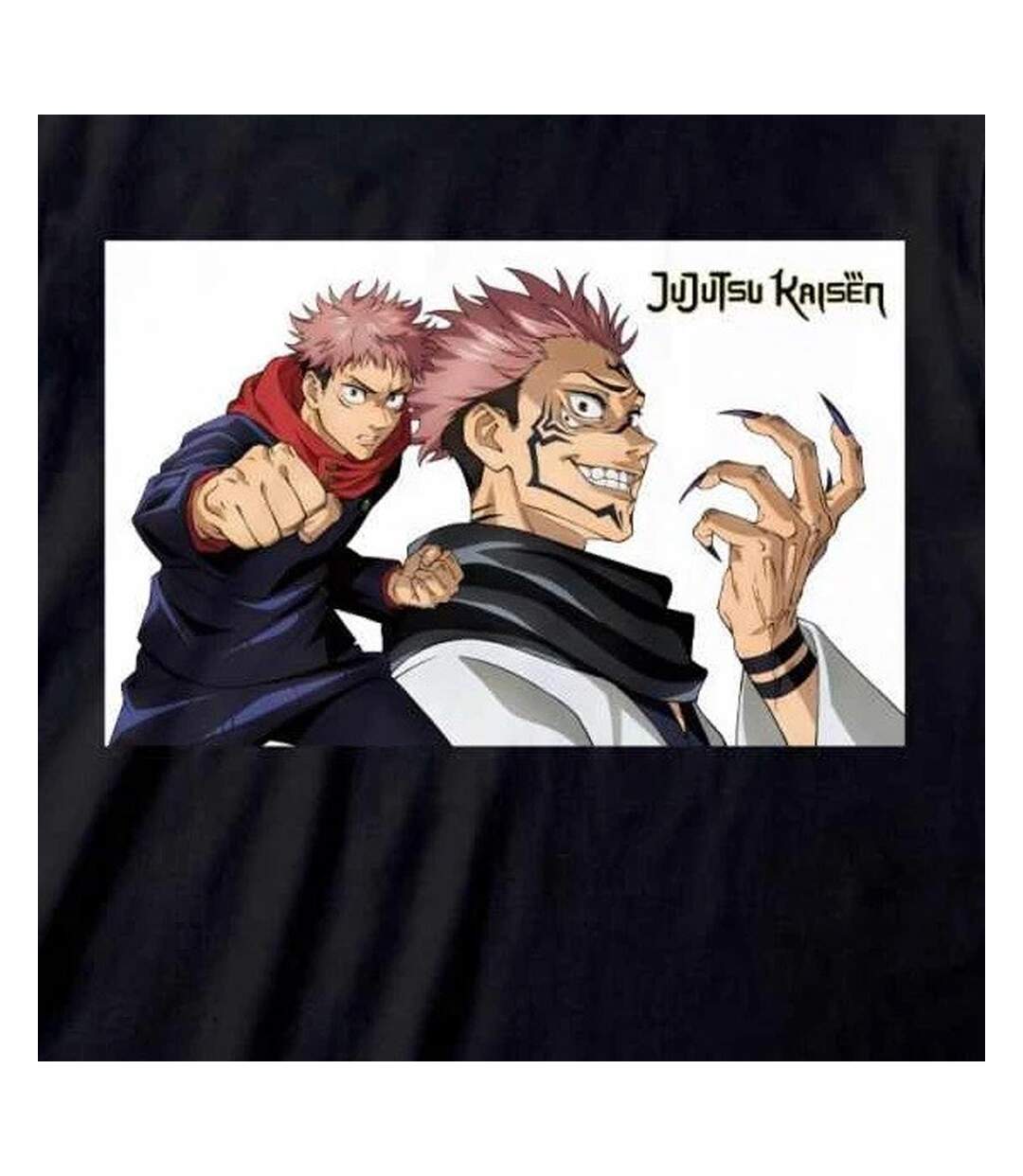 T-shirt Motif Yuji Itadori Motif/style Griffe Adulte Noir Jujutsu Kaisen-3