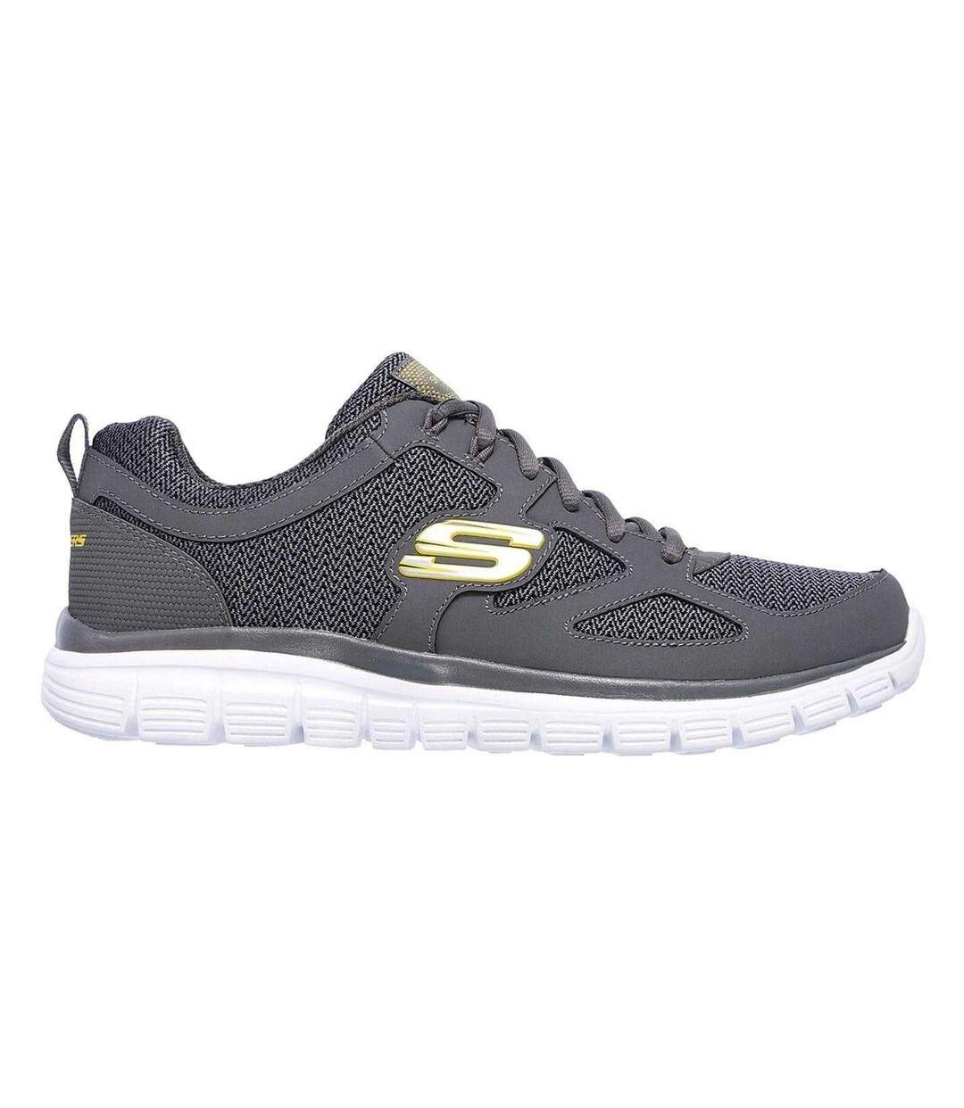Mens Burns Agoura Trubuck Leather Trainers Charcoal Skechers-1